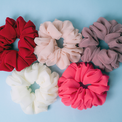 The Pink Blitz (Set Of 5 Dura-Flex Scrunchies)