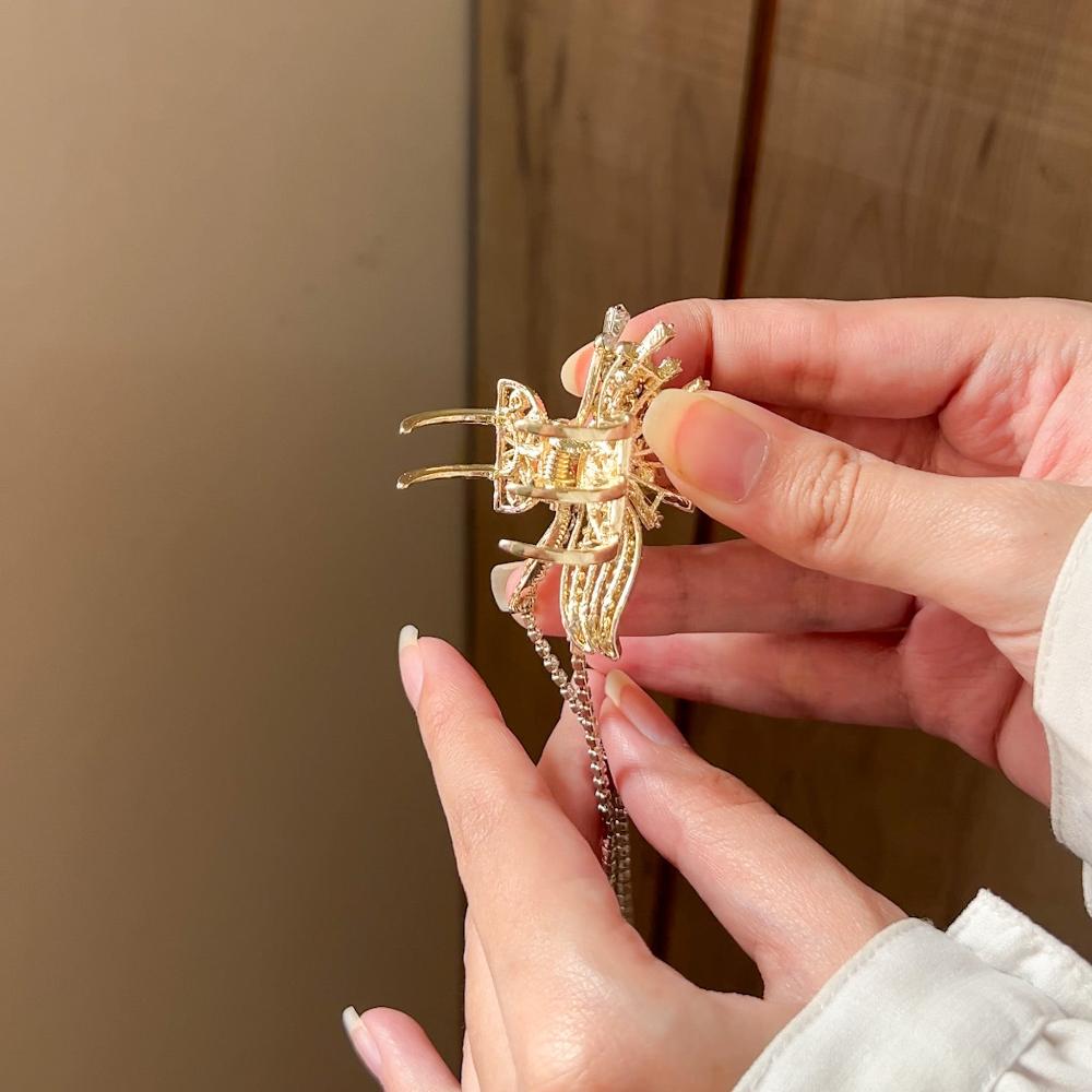 Butterfly Gold Metal Claw Clip