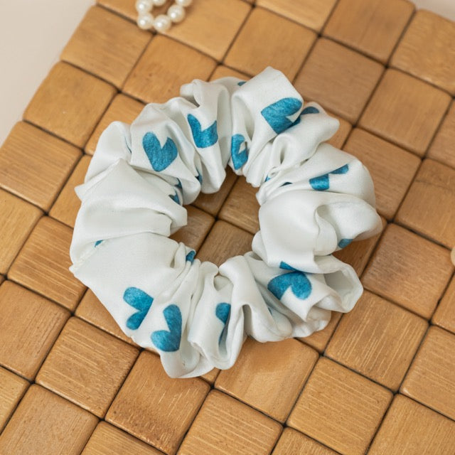 Blue hearts Dura-Flex Scrunchie