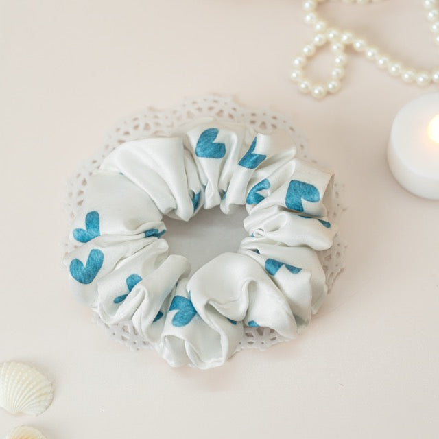 Blue hearts Dura-Flex Scrunchie