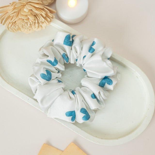 Blue hearts Dura-Flex Scrunchie