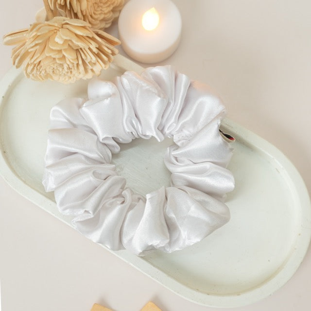 Pearl White Dura-Flex Scrunchie